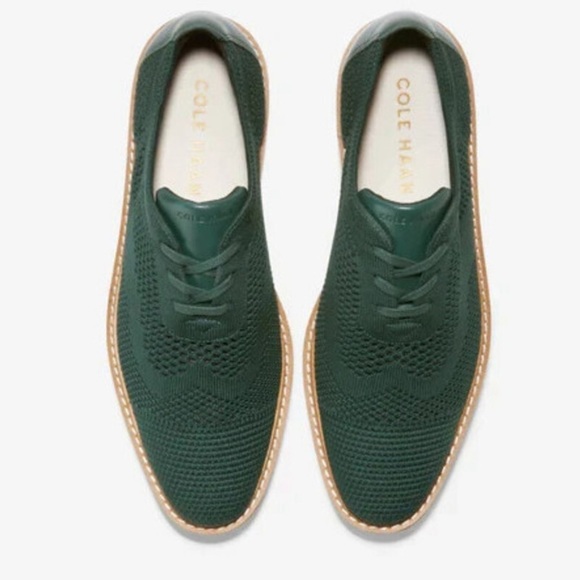 NWT Cole Haan Women's Øriginal Grand Platform Oxford in Scarab Ivory Knit Size 8 - Picture 4 of 8